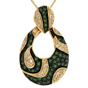 WHITE & GREEN DIAMOND PENDANT