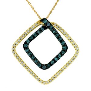 DIAMOND &BLUE DIAMOND PENDANT
