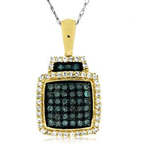 DIAMOND &BLUE DIAMOND PENDANT
