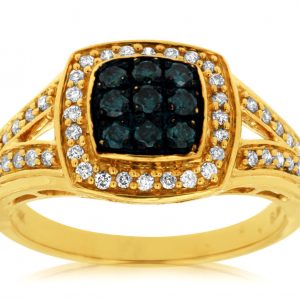 BLUE DIAMOND & DIAMOND RING