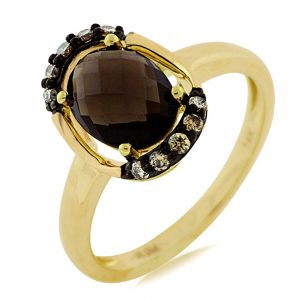 MOCHA DIA & SMOKY QUARTZ RING