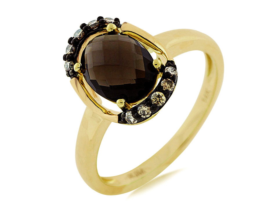 MOCHA DIA & SMOKY QUARTZ RING