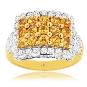 YELLOW SAPPHIRE & DIAMOND RING