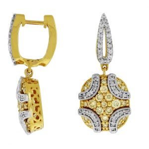 YELLOW DIA & DIAMOND EARRING