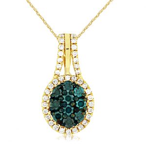 BLUE DIAMOND & DIAMOND PENDANT