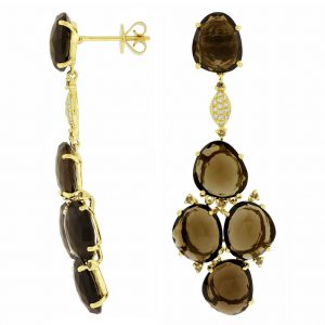 WHITE&MOCHA DIAMOND&SMK EARING
