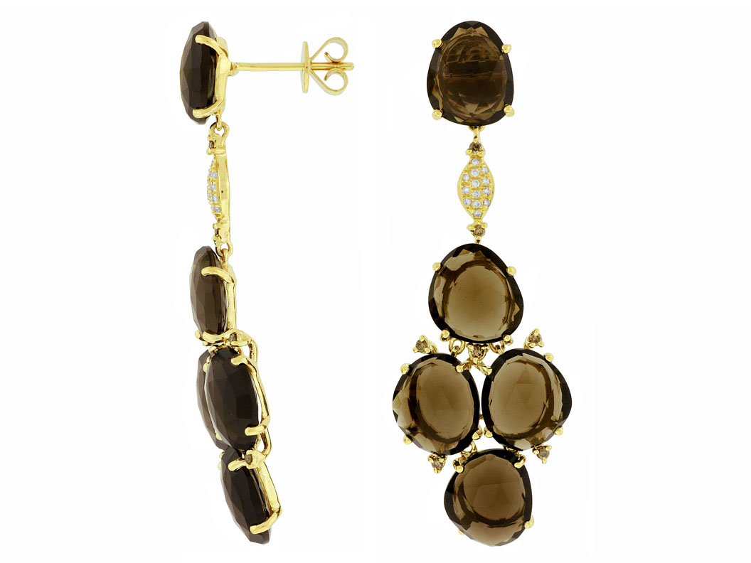 WHITE&MOCHA DIAMOND&SMK EARING