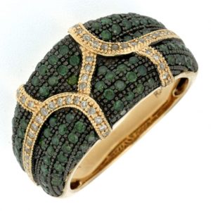 WHITE & GREEN DIAMOND RING
