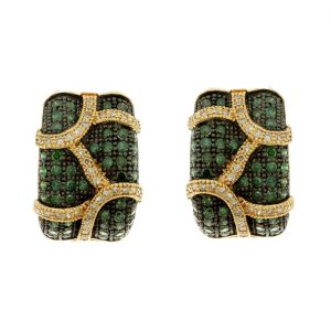 WHITE& GREEN DIAMOND EARRING