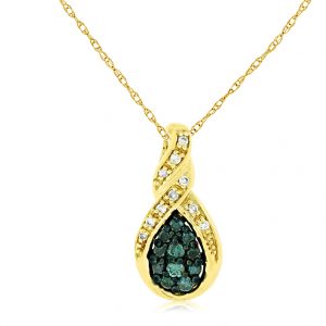 BLUE DIAMOND & DIAMOND PENDANT