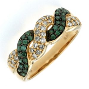 WHITE & GREEN DIAMOND RING
