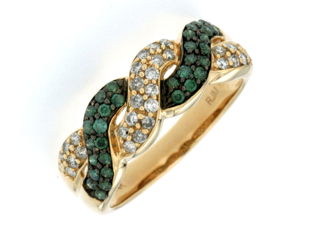 WHITE & GREEN DIAMOND RING