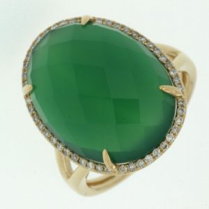 DIAMOND & AGATE RING