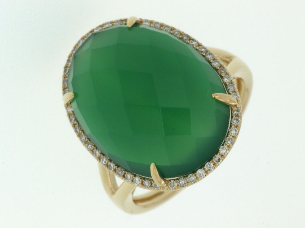DIAMOND & AGATE RING