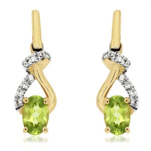 PERIDOT & DIAMOND EARRING