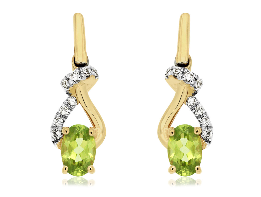 PERIDOT & DIAMOND EARRING