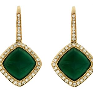 DIAMOND & AGATE EARRING