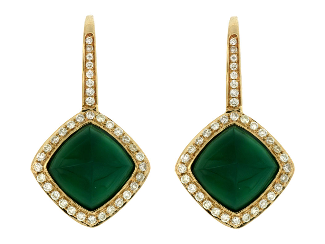 DIAMOND & AGATE EARRING
