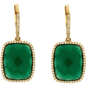 DIAMOND & AGATE EARRING