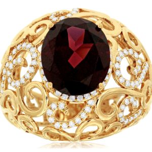 GARNET & DIAMOND RING