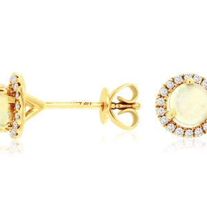 OPAL & DIAMOND EARRING