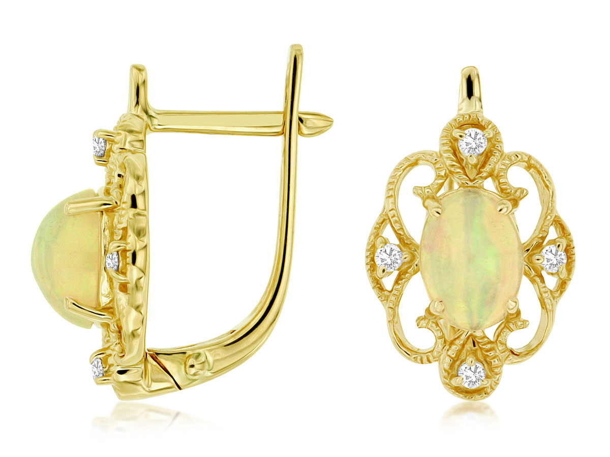 OPAL & DIAMOND EARRING