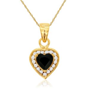 SAPPHIRE & DIA HEART PENDANT