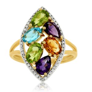 DIAMOND & MULTI COLOR SMI RING