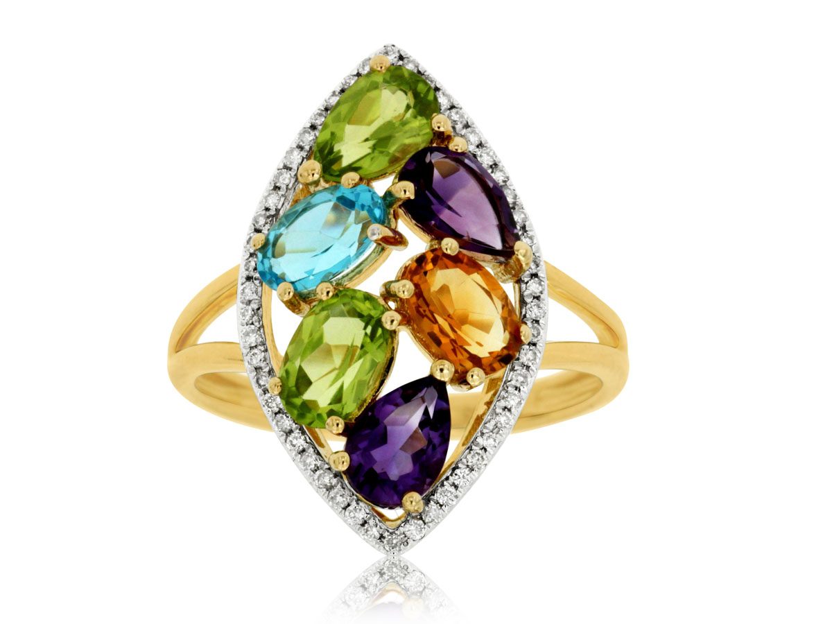 DIAMOND & MULTI COLOR SMI RING