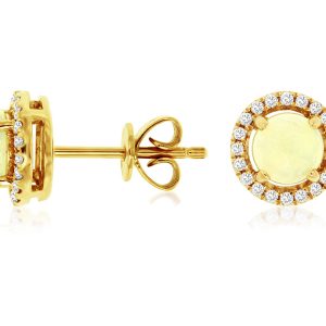 OPAL & DIAMOND HALO STUDS
