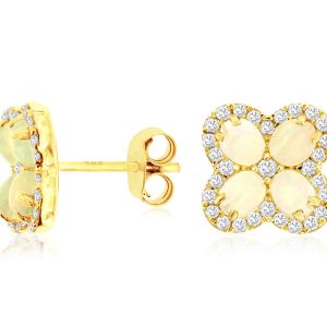 OPAL & DIAMOND EARRING