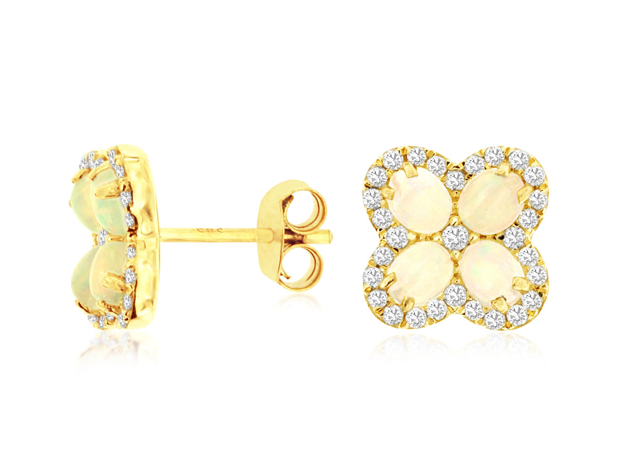 OPAL & DIAMOND EARRING