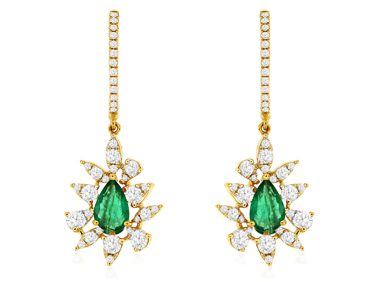 EMERALD & DIAMOND EARRING