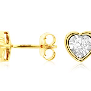 DIAMOND HEART EARRING