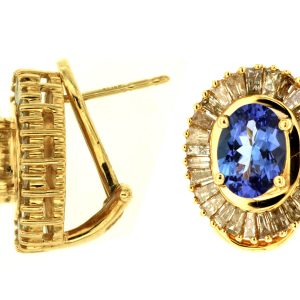 TANZANITE & DIAMOND EARRING
