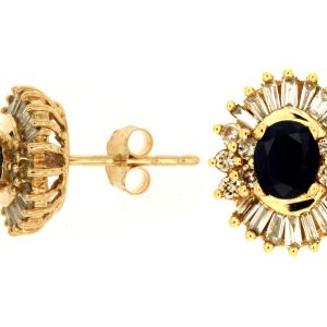 SAPPHIRE & DIAMOND EARRING