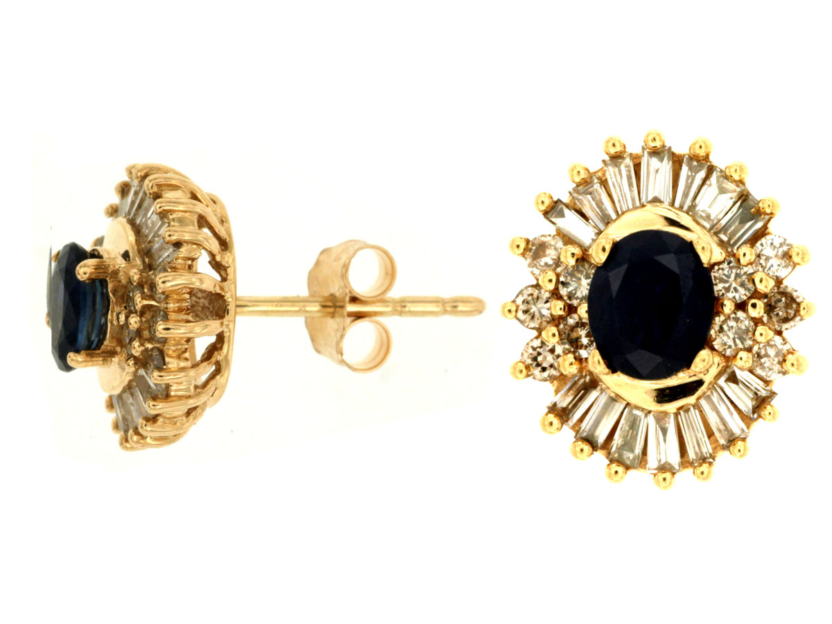 SAPPHIRE & DIAMOND EARRING