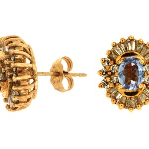 TANZANITE & DIAMOND EARRING