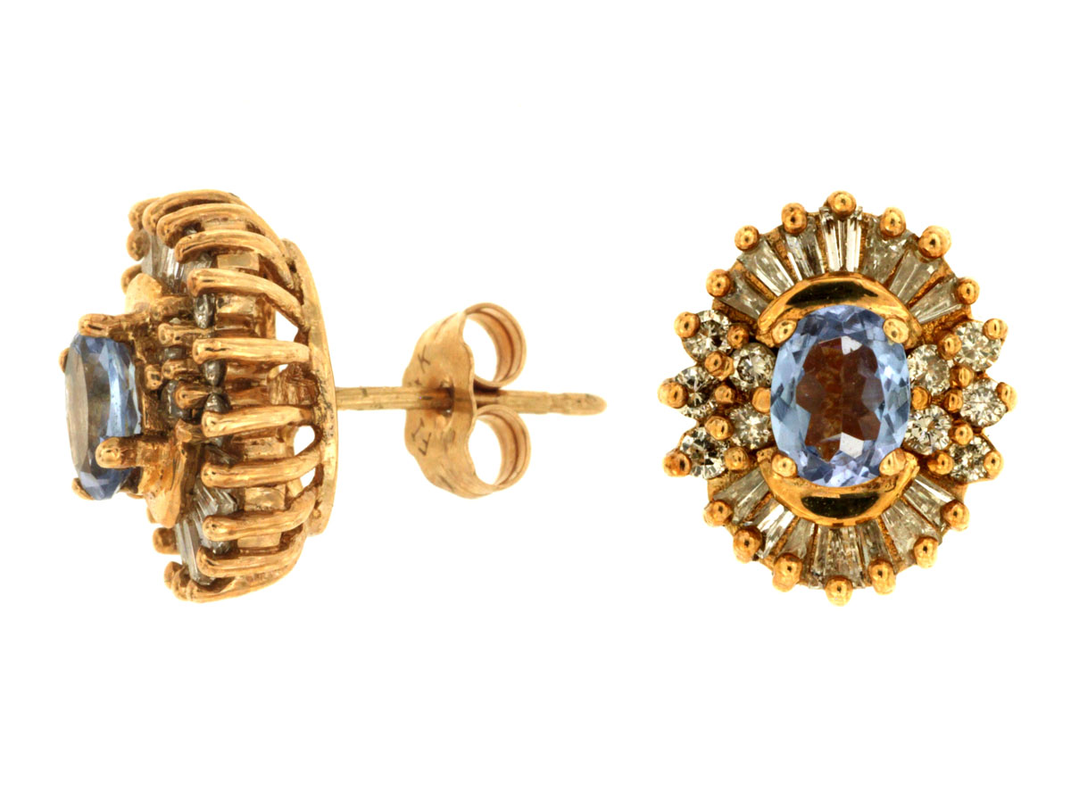 TANZANITE & DIAMOND EARRING