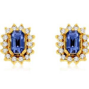 TANZANITE & DIAMOND EARRING