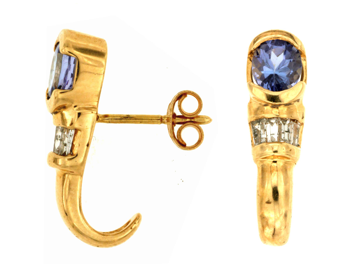 TANZANITE & DIAMOND EARRING