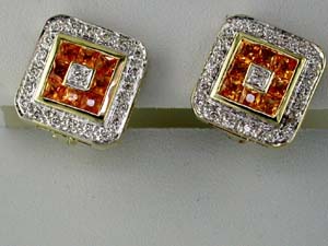 YELLOW SAPPHIRE & DIA EARRING