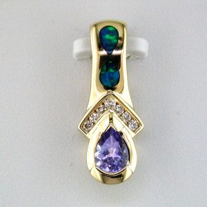 TANZANITE & OPAL DIA PENDANT