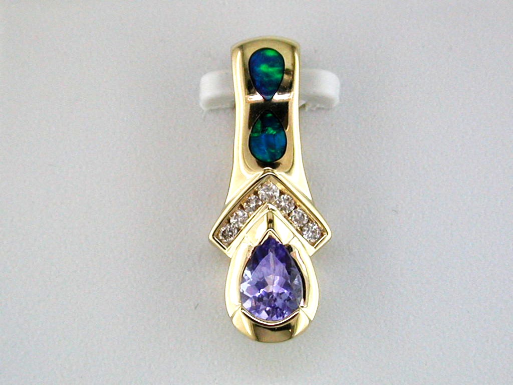 TANZANITE & OPAL DIA PENDANT