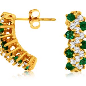 EMERALD & DIAMOND EARRING