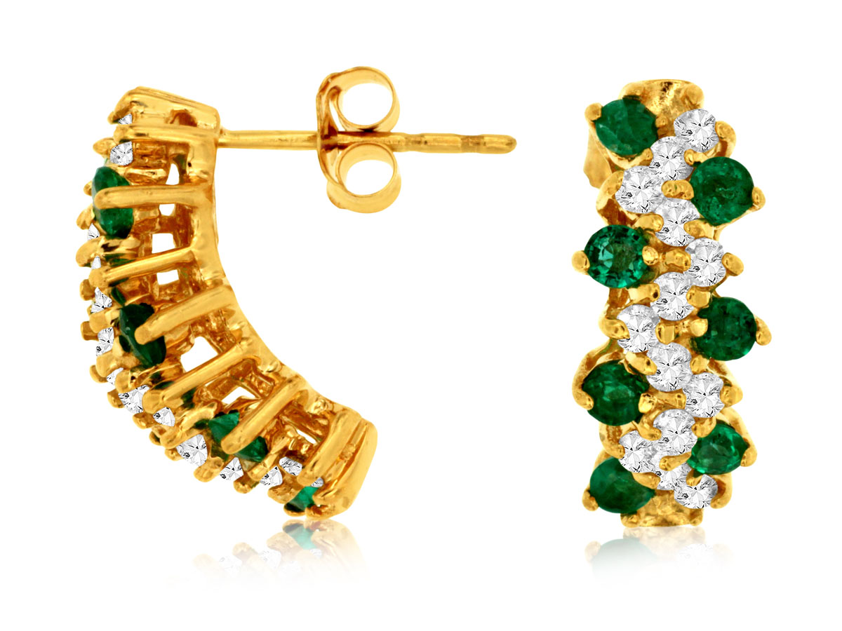 EMERALD & DIAMOND EARRING