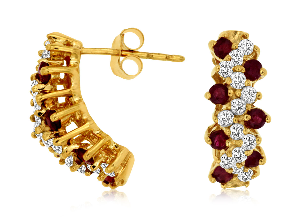 RUBY & DIAMOND EARRING
