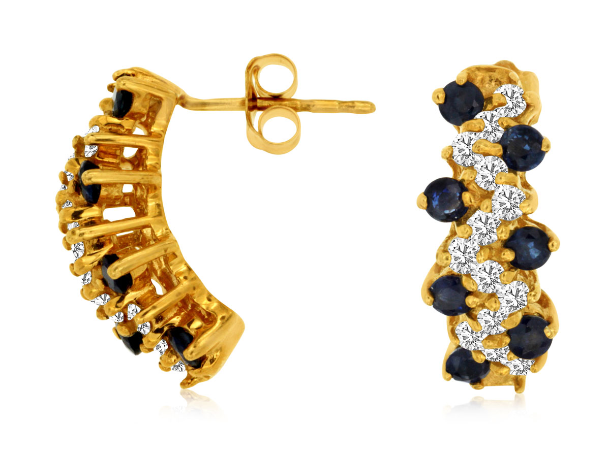 SAPPHIRE & DIAMOND EARRING