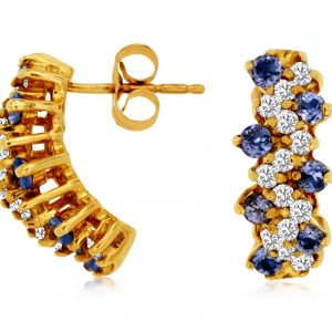 TANZANITE & DIAMOND EARRING
