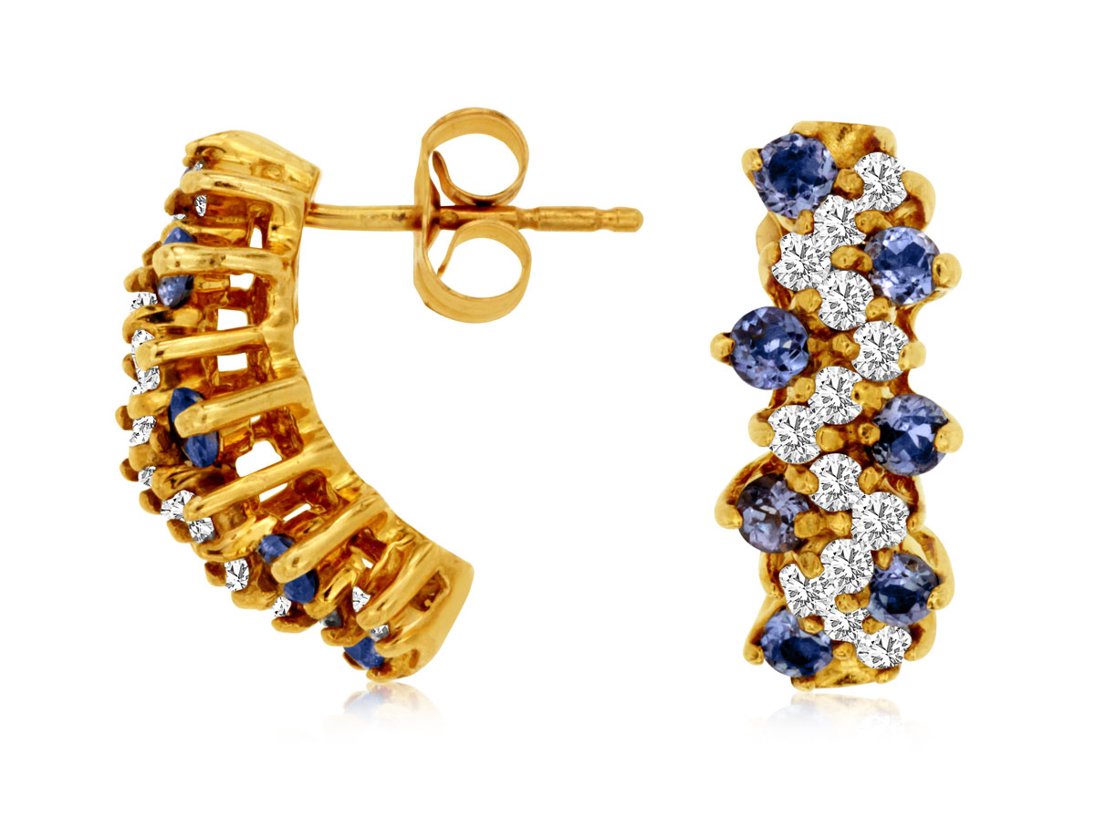 TANZANITE & DIAMOND EARRING